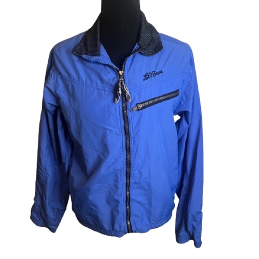 Vintage 1990s LL Bean Jacket Womens Sz S Blue Nylon Mesh Lined USA Made Pockets